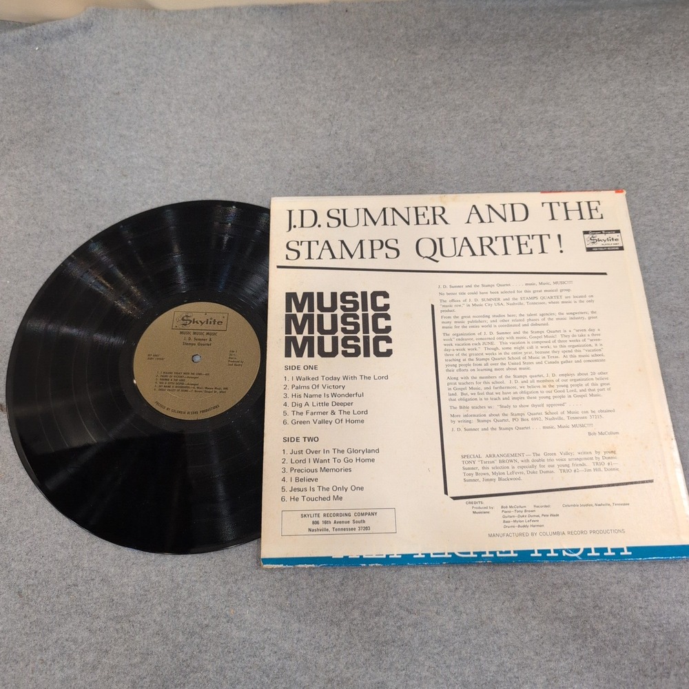 J.D. Sumner and the Stamps Quartet Music Music Music Skylite Vinyl LP Record - Picture 2 of 2